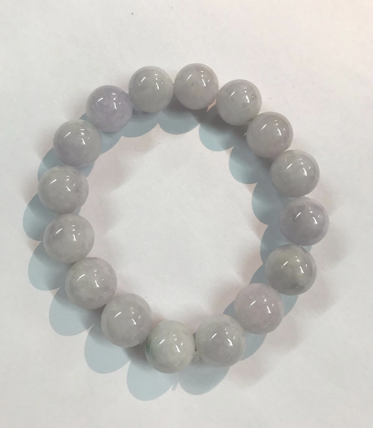 天然緬甸A貨細糯種帶彩翡翠手串【3501】