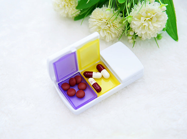 (2格)便擕式隨身切藥盒 #雙格存儲/藥丸分割器/切藥器