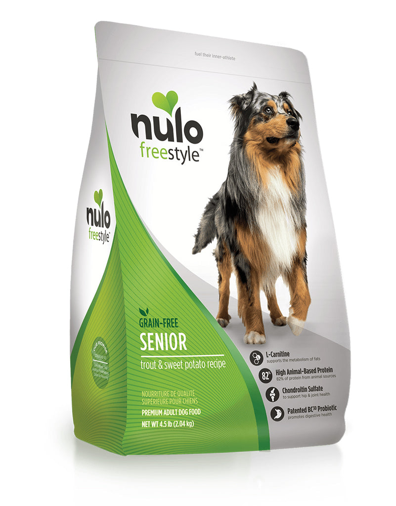 Nulo Freestlye - 無穀物高肉乾糧老犬配方 (鱒魚、甘薯)24磅