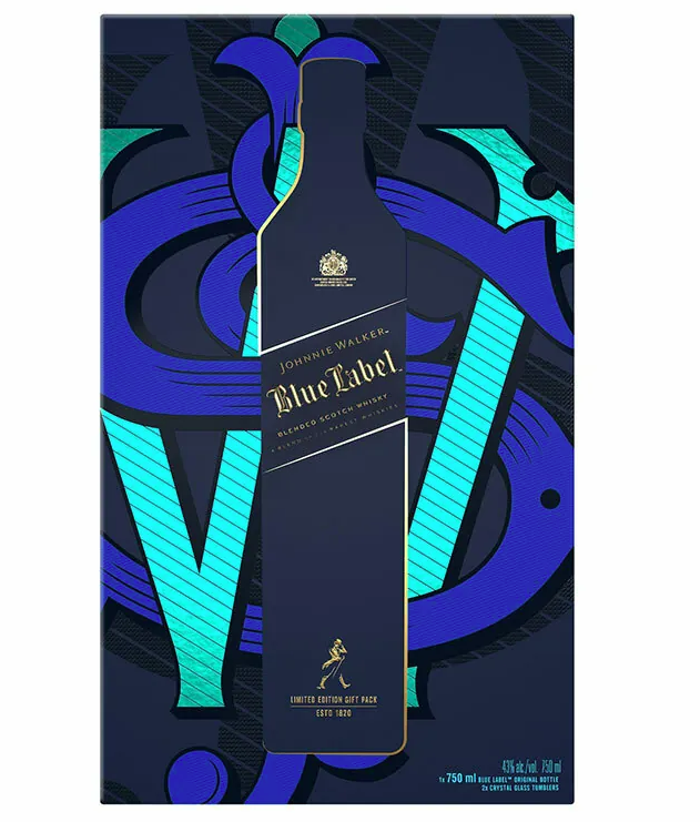 Johnnie Walker 藍牌蘇格蘭威士忌 750ml雙杯禮盒