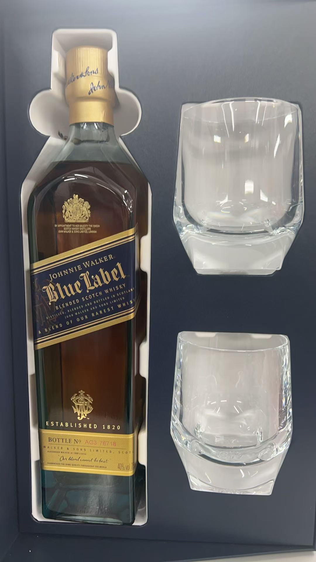 Johnnie Walker 藍牌蘇格蘭威士忌 750ml雙杯禮盒