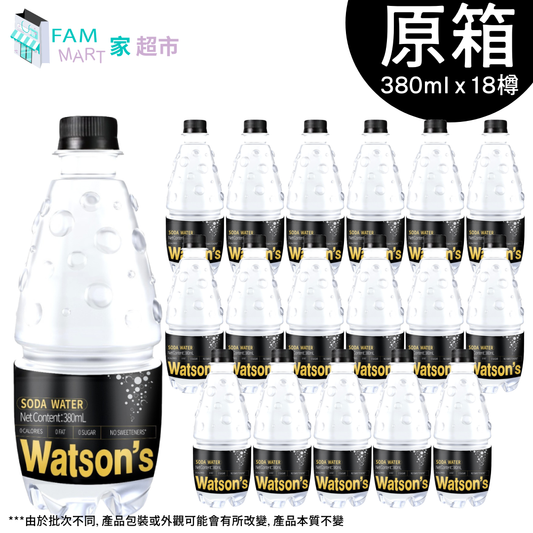 [原箱18樽]屈臣氏"樽裝"蘇打水 380ml x 18樽