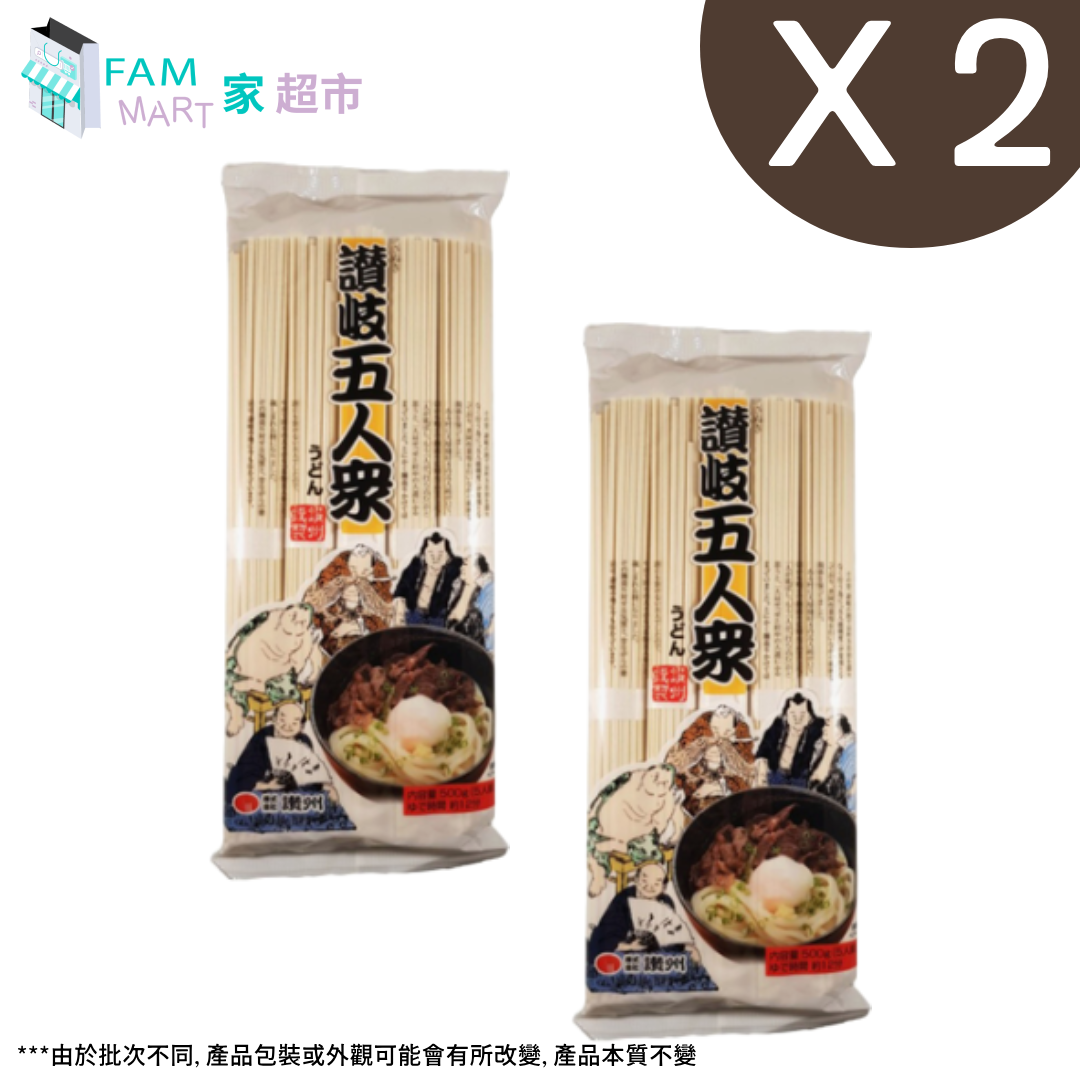 [2包裝]讚岐五人眾粗烏冬 500g x 2包