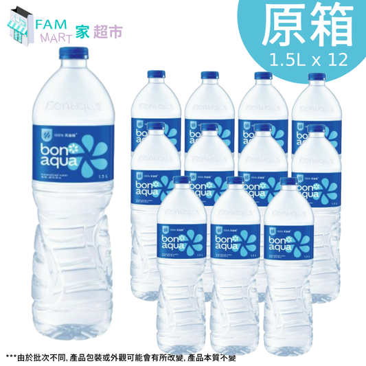 飛雪 - Bonaqua 礦物質水 (1.5L x 原箱12樽)