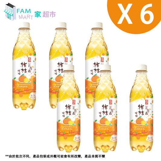 道地 - 【6樽】*微碳酸*百果園柑桔檸檬(樽裝) 480ml x 6