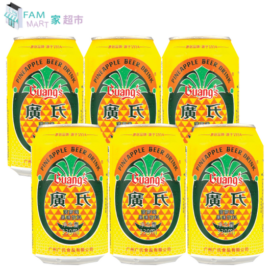 廣氏-6罐菠蘿啤果味型汽水(330ml x 6)