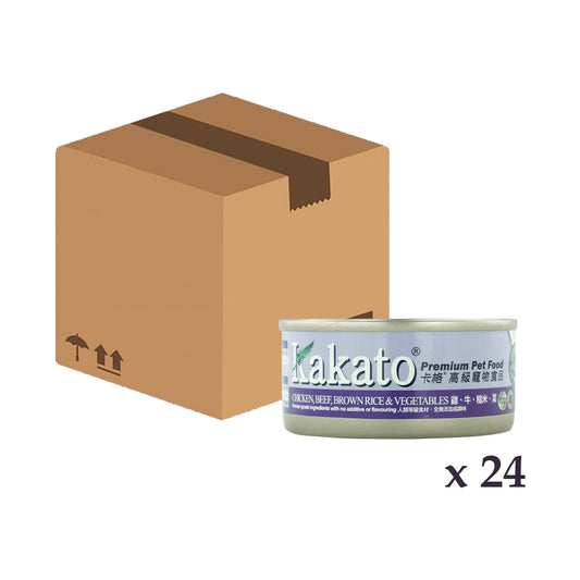 Kakato -  雞、牛、糙米、菜 70g x  24罐