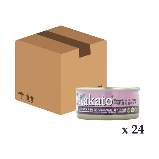 Kakato - 雞、牛肉絲 70g x  24罐