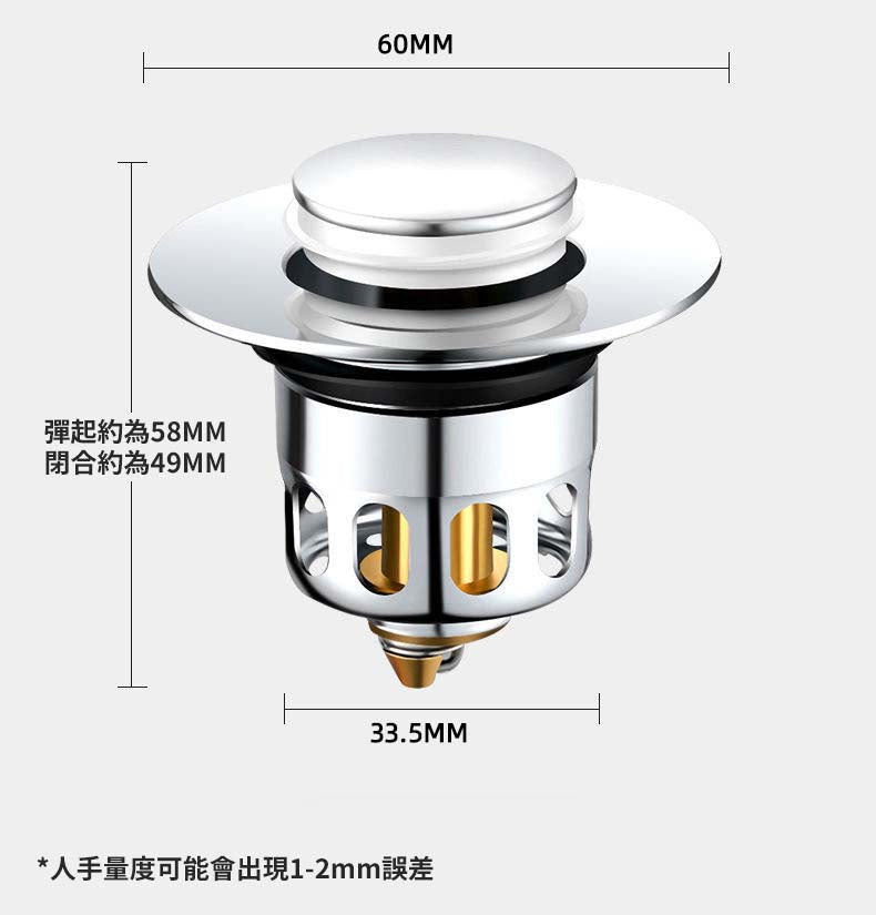 防臭防漏彈跳芯排水口蓋 (1個)