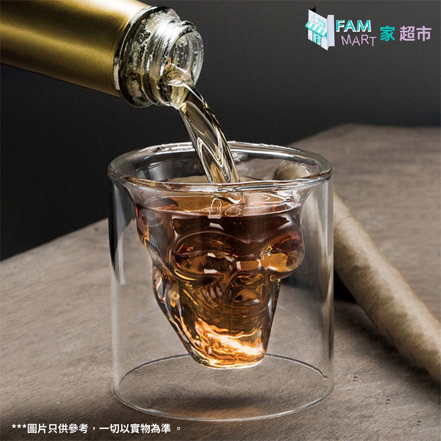 創意雙層骷髏杯(容量250ml) #紅酒杯/雞尾杯/酒吧/烈酒/耐高溫