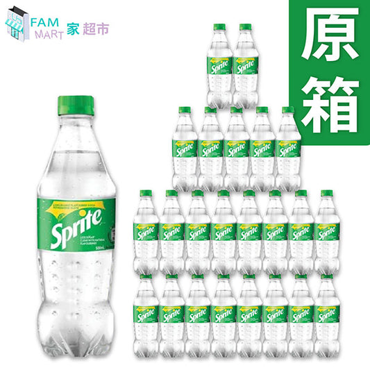 雪碧 - [原箱24樽] (樽裝)雪碧檸檬青檸味汽水 (500ml x 24樽)